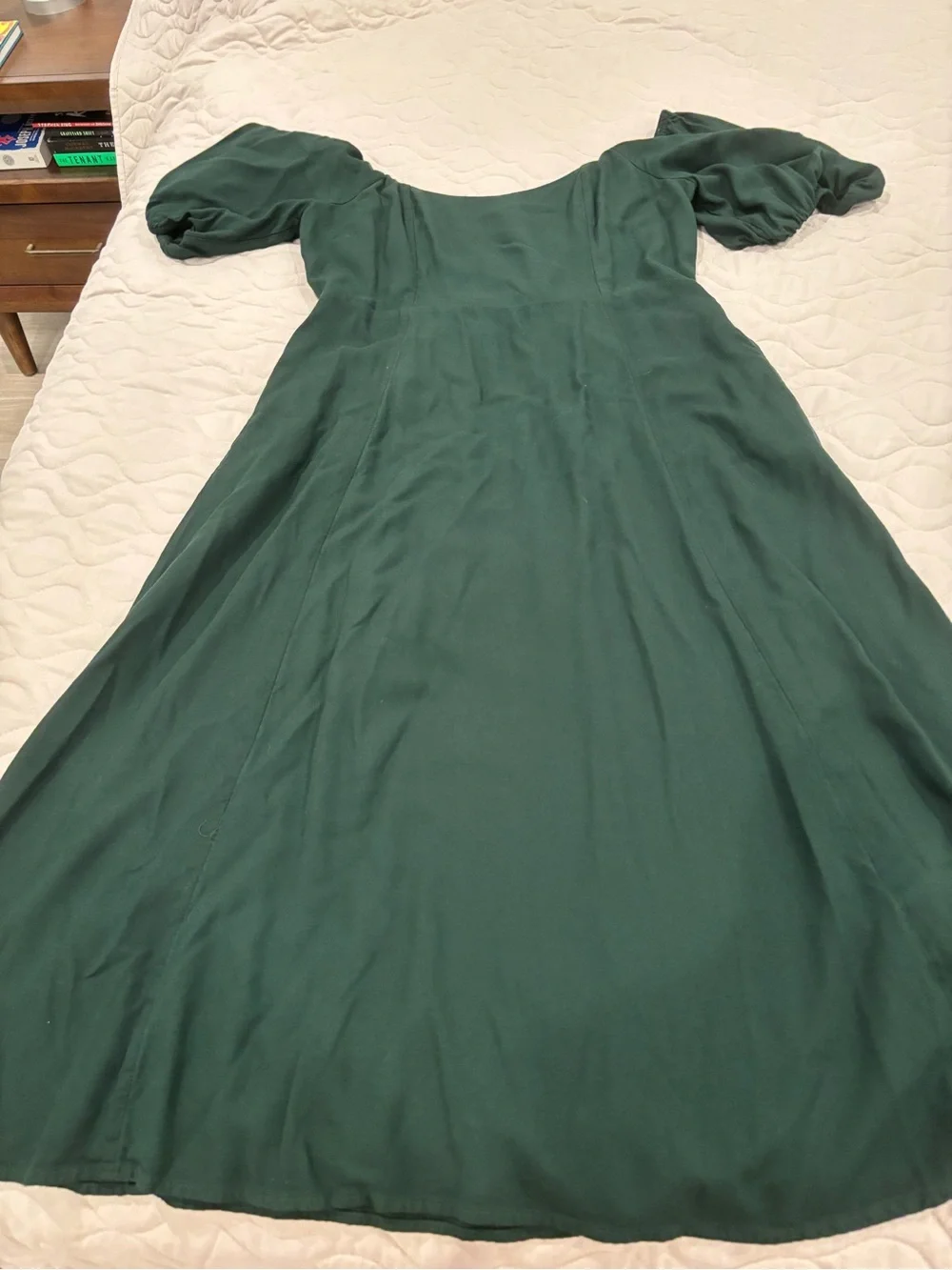 Old Navy Forest Green Puff Sleeve Maxi Dress - Picture 1 of 4